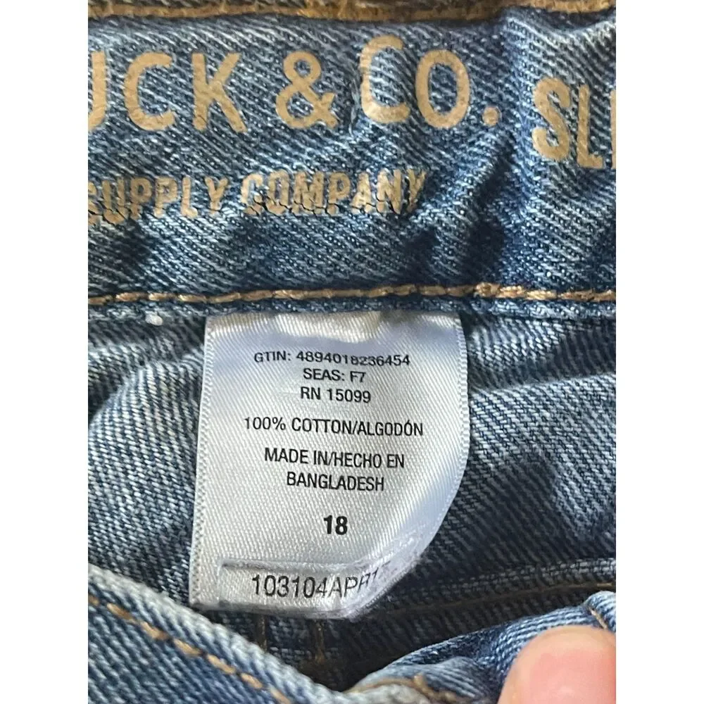 Vintage Sears & Roebuck Blue Jeans Boys Denim 1970s 100% Cotton Size 18